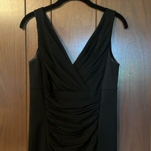Rouched, fitted black dress
